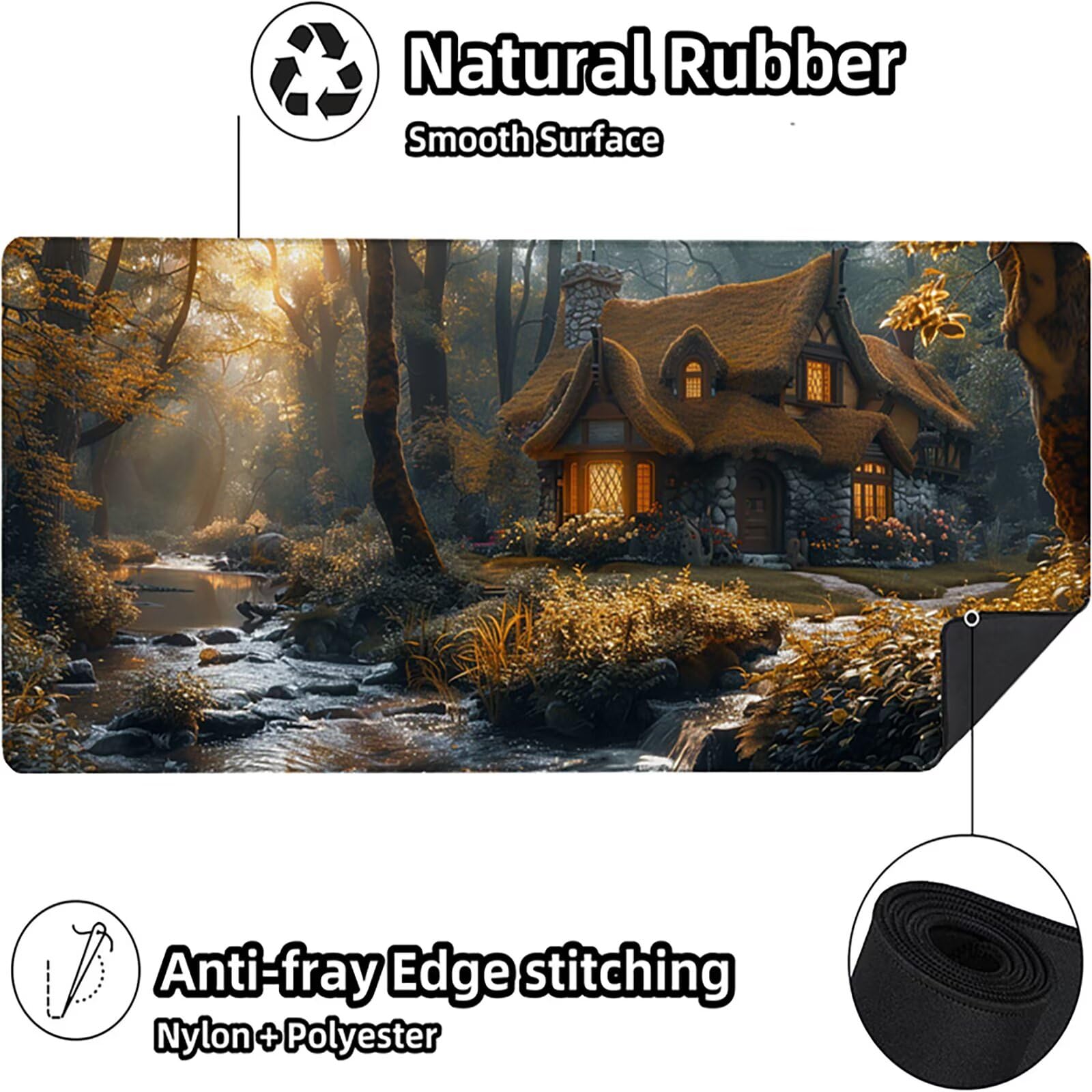 Bosque Alfombrilla Ratón Gaming XXL 1500 x 800 mm, Alfombrilla Gaming Verde Mousepad con Base de Goma Antideslizante Impermeable Desk Mat para Teclado y Raton Accesorios Gaming, Regalos de Hombre 4-B