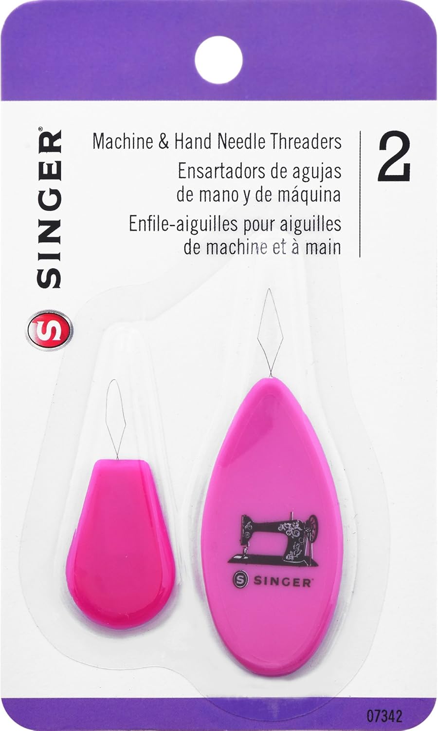 SINGER 07342 Machine and Hand Needle Threader, 2-Count
