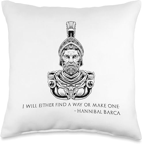 Hannibal Barca & Carthaginian History Lover Gifts I Will Either Find A Way Or Make One-Hannibal Barca - Almohada (16.0 x 16.0in), multicolor