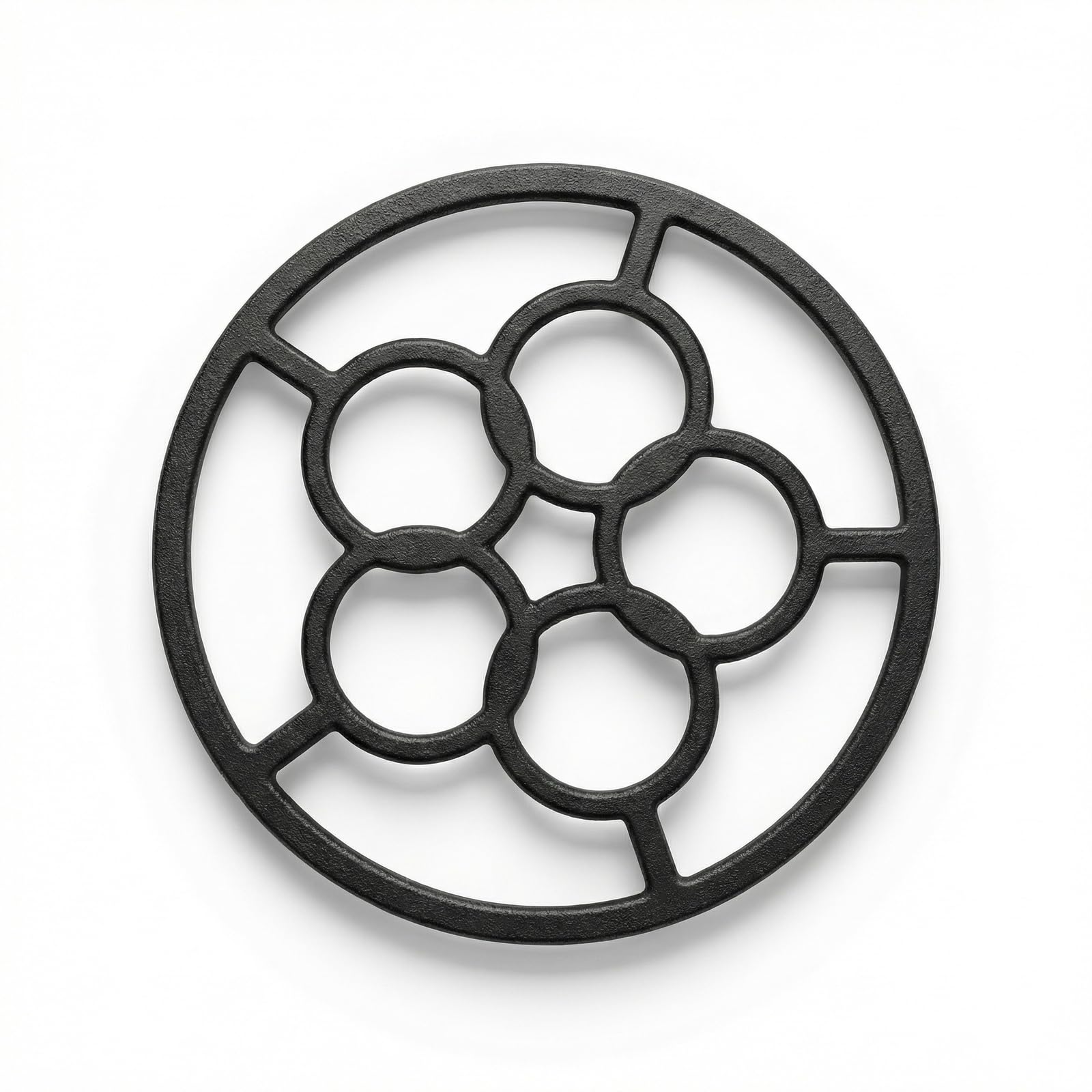 Cast Iron Moka Pot Stand, Universal Gas Ring Reducer for Gas Hob, Small Saucepan, Wok and Milk Pans, Durable Cooktop Support Rack (Black, 1-Pack)