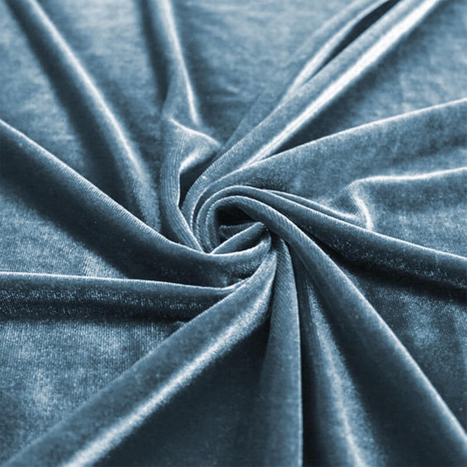 Greaton, 58-Inch Wide Premium Velvet Material Fabric for Drapery, Upholstery, and Bedding, 100 Percent Polyester Velvet Cloth for Crafts and Home Decor, Slate Blue, 4 Yards