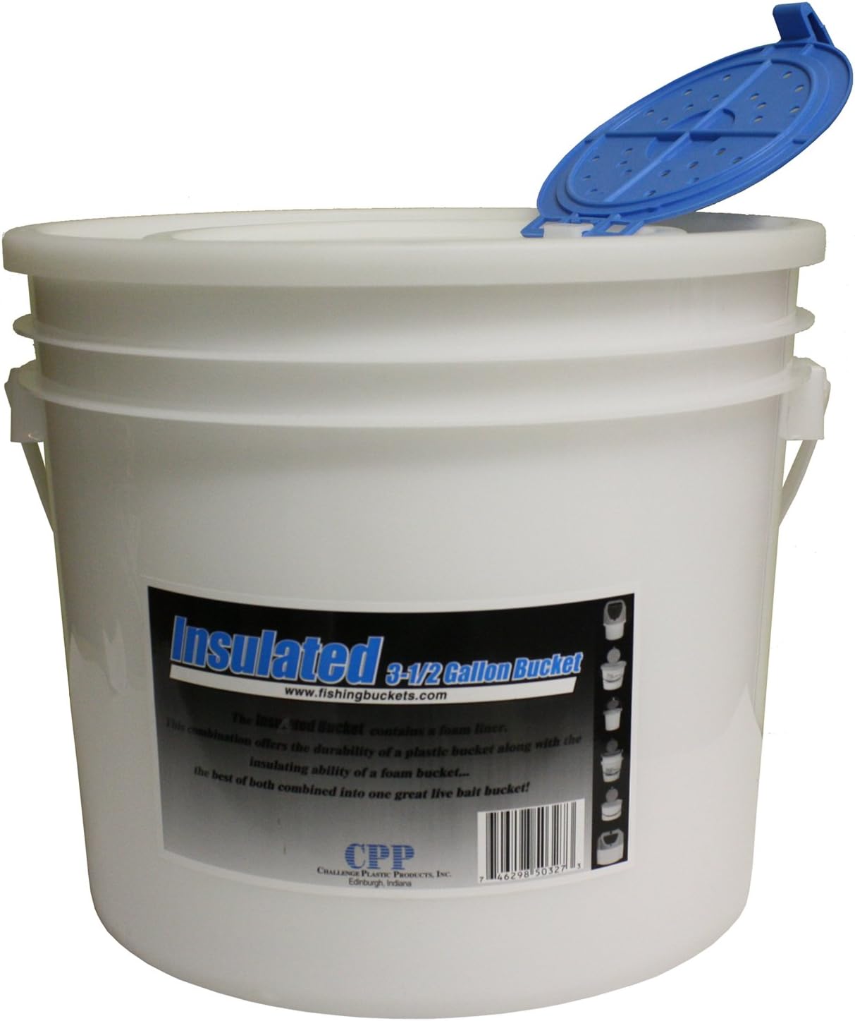 50327 Insulated Bait Bucket, 3.5 Gallon, with Lid