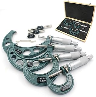 Premium Outside Micrometer Set 0-100mm/0.01mm Precision Machinist Tool w/Carbide Tips
