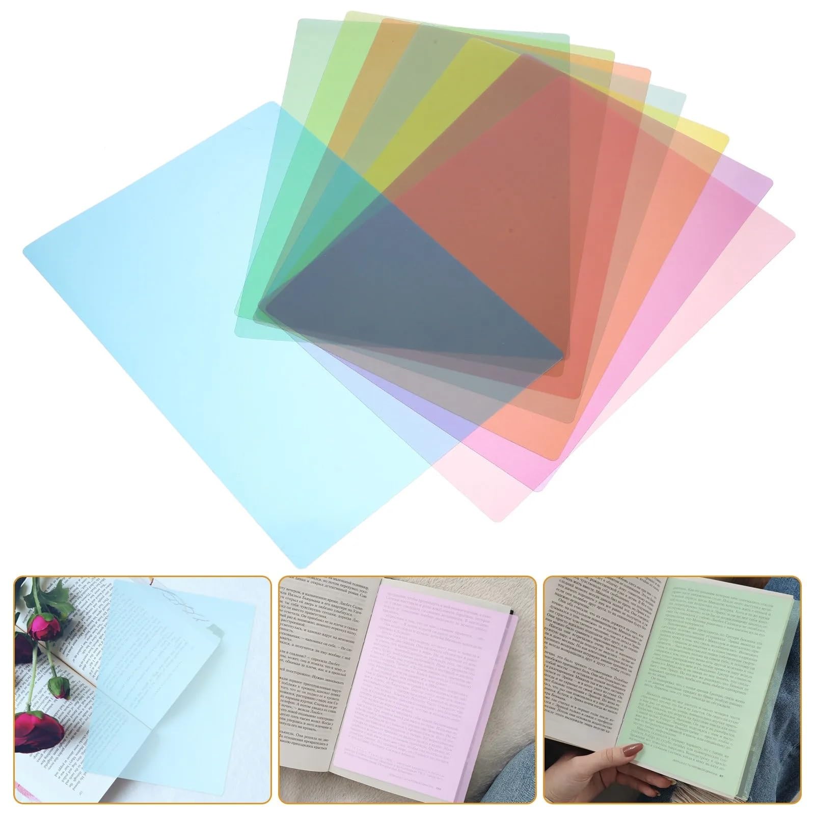 Strisce guidate per la lettura, confezione da 8 segnalibri multicolore con strisce guida, per supporto scolastico e insegnante