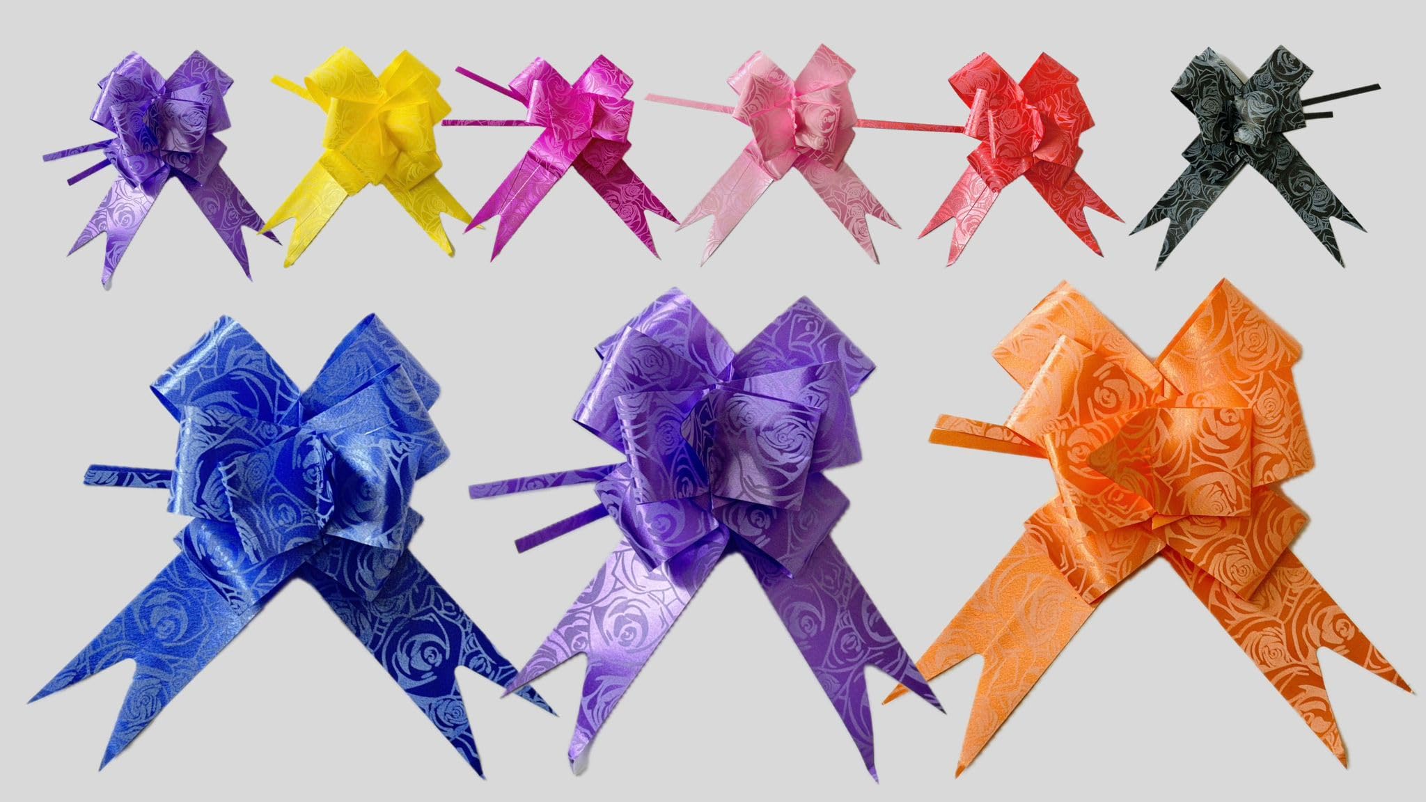 Multicolor Pull Bows Set 30mm Present Basket Pull Bows Flower Ribbons Bows Knot Ribbon Decoration Gift Wrapping for Wedding Bouquets Wine Bottles Birthdays Packaging Boxes 100 Pack