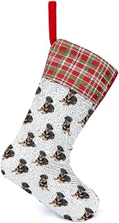 Reversible Sequin Christmas Stockings Australian Cattle Dogs White Xmas Stockings Holiday Decor Hanging Ornament for Home Family Party Supplies