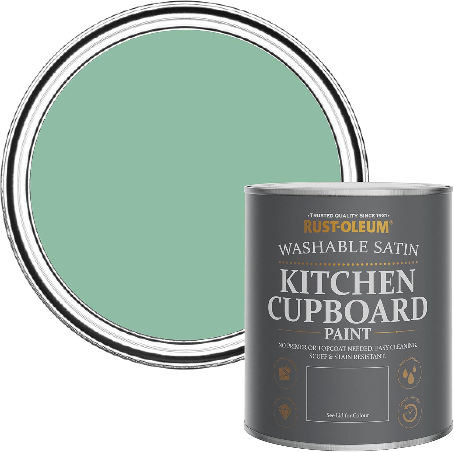 Rust-Oleum Wanderlust Washable Kitchen Cabinet Paint in Green with Silk Gloss Finish 750 ml