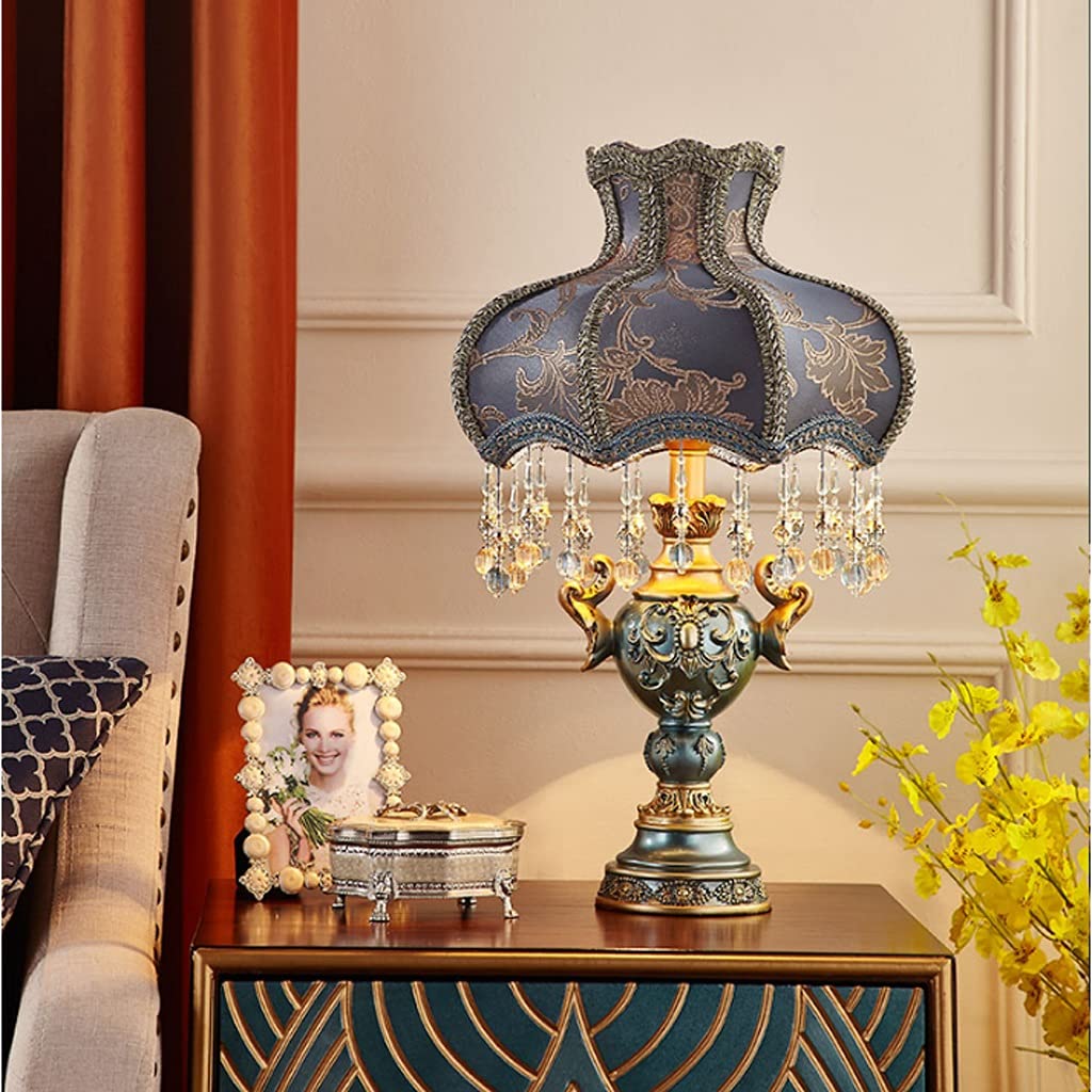 Lámpara de Mesa Lampada da Tavolo in Resina Luce Lusso Comodino Lampada Creativa da Letto Comodino Lampade Retro Crafts Decorazione Regali dormitorio y Sala de estar