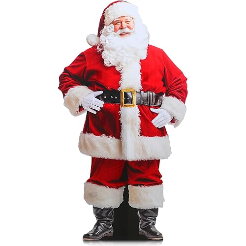 Chunful 5 ft Christmas Santa Cardboard Cutout Stand-up Life Size Ho! Ho! Santa Claus Stand up Photo Props Christmas Claus Standup Backdrops for Xmas Winter Holidays Decor Supply(Realistic)