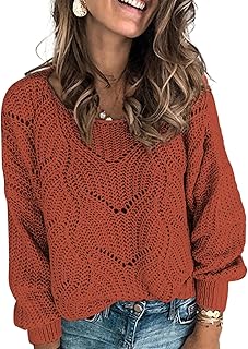Suéteres para mujer 2025 con cuello redondo, bonitos, elegantes, suaves, de manga larga, de punto trenzado hueco
