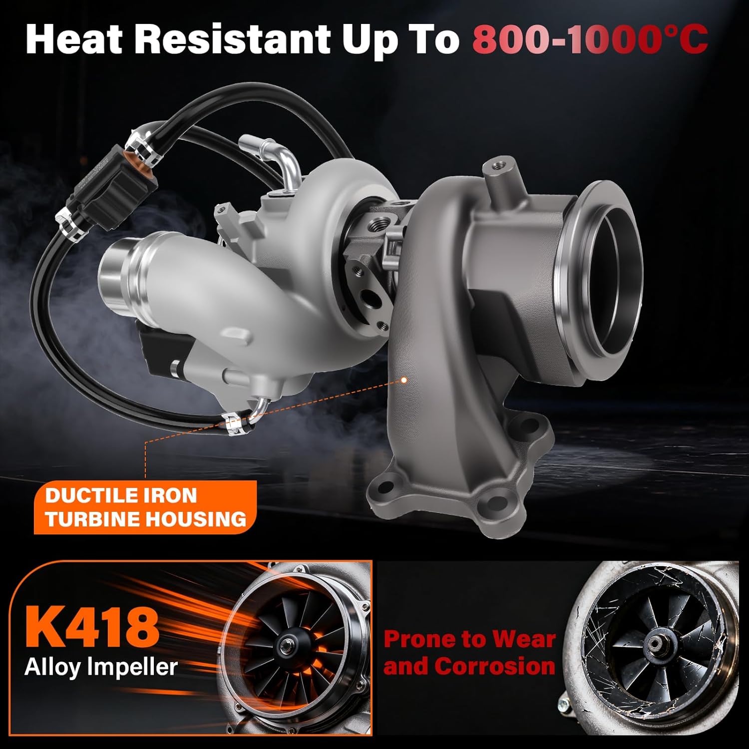 NEW 1.4L Turbo Turbocharger TD025 Compatible with 2016-2019 Chevy Cruze, 2019 Chevy Trax 1.4L L4, 2016-2023 Chevy Malibu, 2016-2019 Buick Encore 1.4L L4 OEM# 667-206 25206071 12685682 12668293