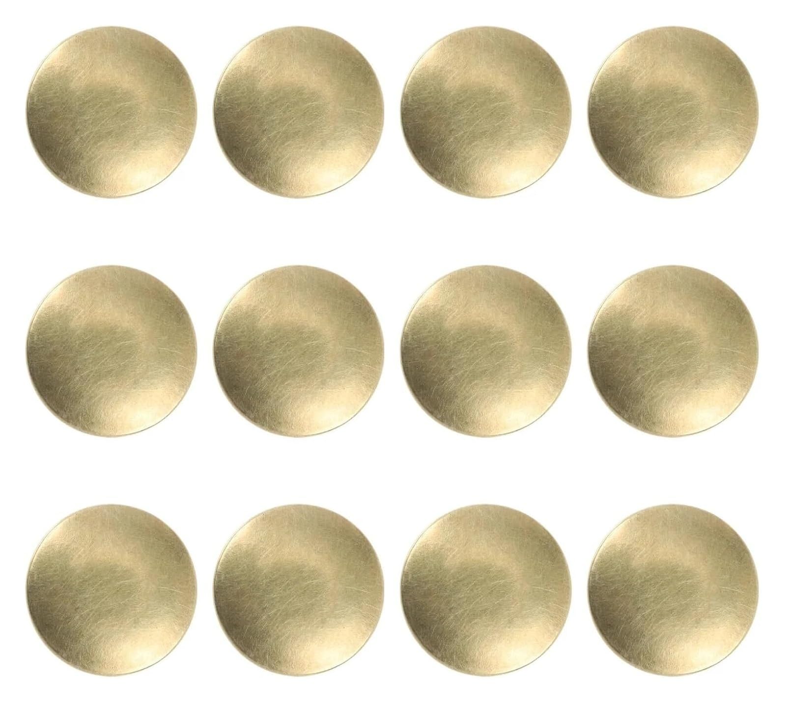 Gkirqvpe One Color Cabinet Knobs, Cabinet Round Drawer Knobs Zinc Alloy Pack Of 12 Golden 3 X 3 X 2.1 Cm For Wardrobe