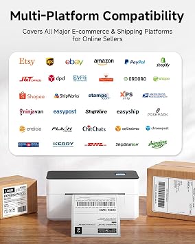 SVANTTO Bluetooth Shipping Label Printer 4x6, Wireless Thermal Label Maker | Compatible with iPhone, Android, Windows & Mac, Widely Used for USPS UPS Amazon Shopify Etsy for Small Busniess