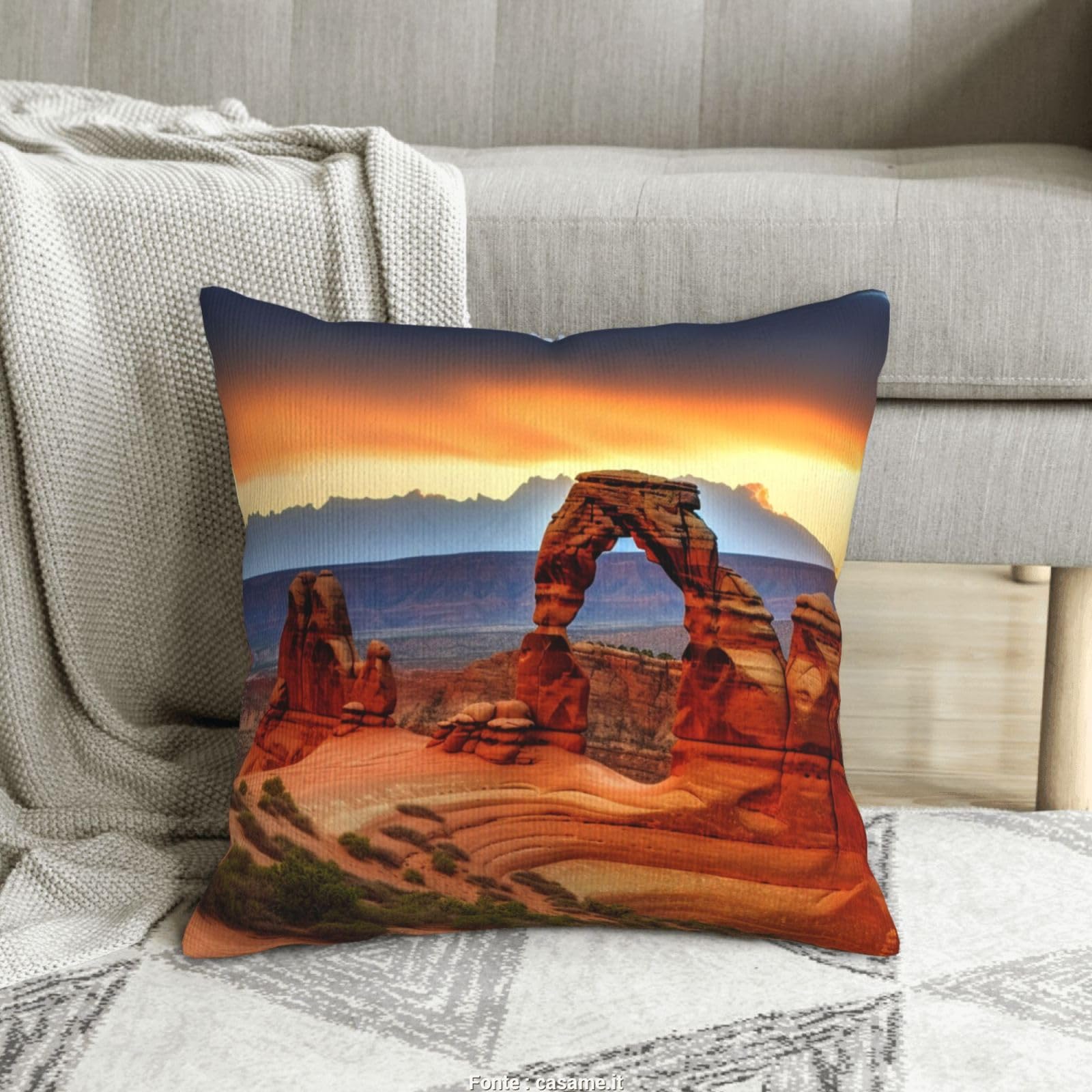 Housse de coussin en peluche douce Arche National design double face