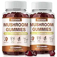 SHAPEINGIRL Mushroom Gummies for Adults 10-in-1 Advanced Blend - Immune Support & Cognitive Boost, Mushroom Supplement Complex with Lion’s Mane, Reishi, Chaga, Cordyceps, 160 Gummies