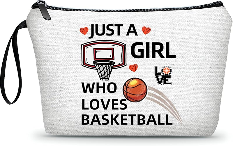 Necessaire de maquiagem ARIOSEY com zíper e tema basquete