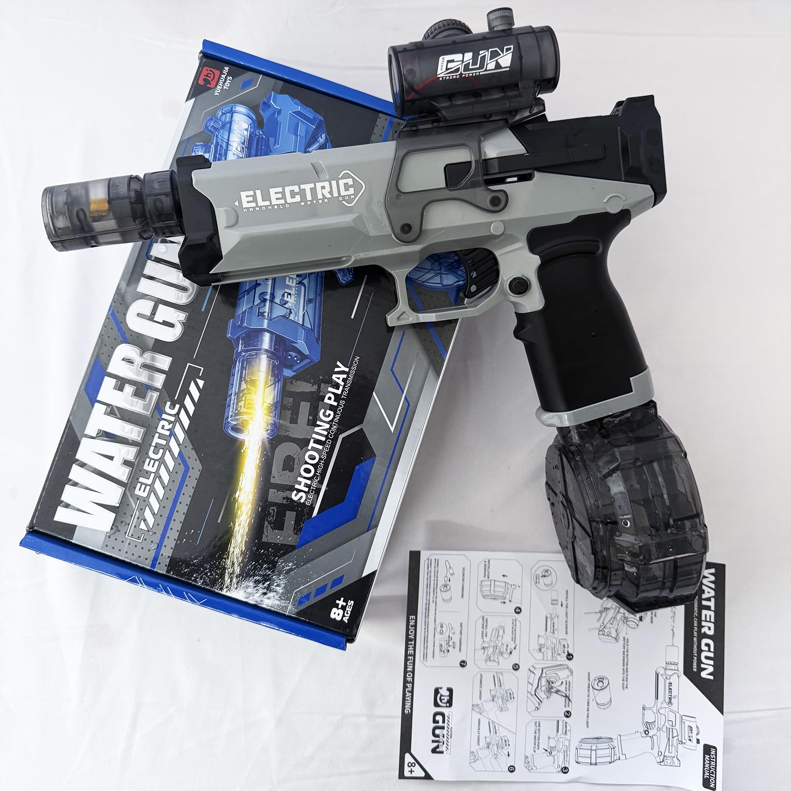 Pistola de Agua Eléctrica Grande, Pistolas de Agua de Gran Potencia, 7.4/3.7V, 500cc, Gran Capacidad, Modo Transparente, Pistola de Agua Totalmente Automática Pistola de Agua Eléctrica Grande, Pistolas de Agua de Gran Potencia, 7.4/3.7V, 500cc, Gran Capacidad, Modo Transparente, Pistola de Agua Totalmente Automática