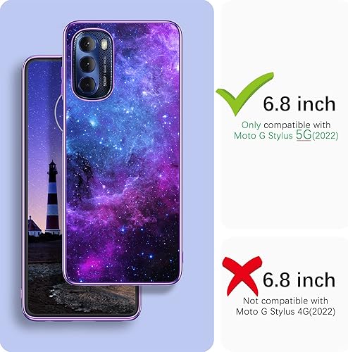 Miniatura 2 de GUAGUA Funda compatible con Motorola Moto G Stylus 5G 2022 de 6.8 pulgadas, que brilla en la oscuridad, nebulosa espacial, delgada, antiarañazos,