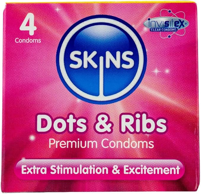 Skins Dots and Ribs Textured Premium Condoms Multipack, No Latex Smell