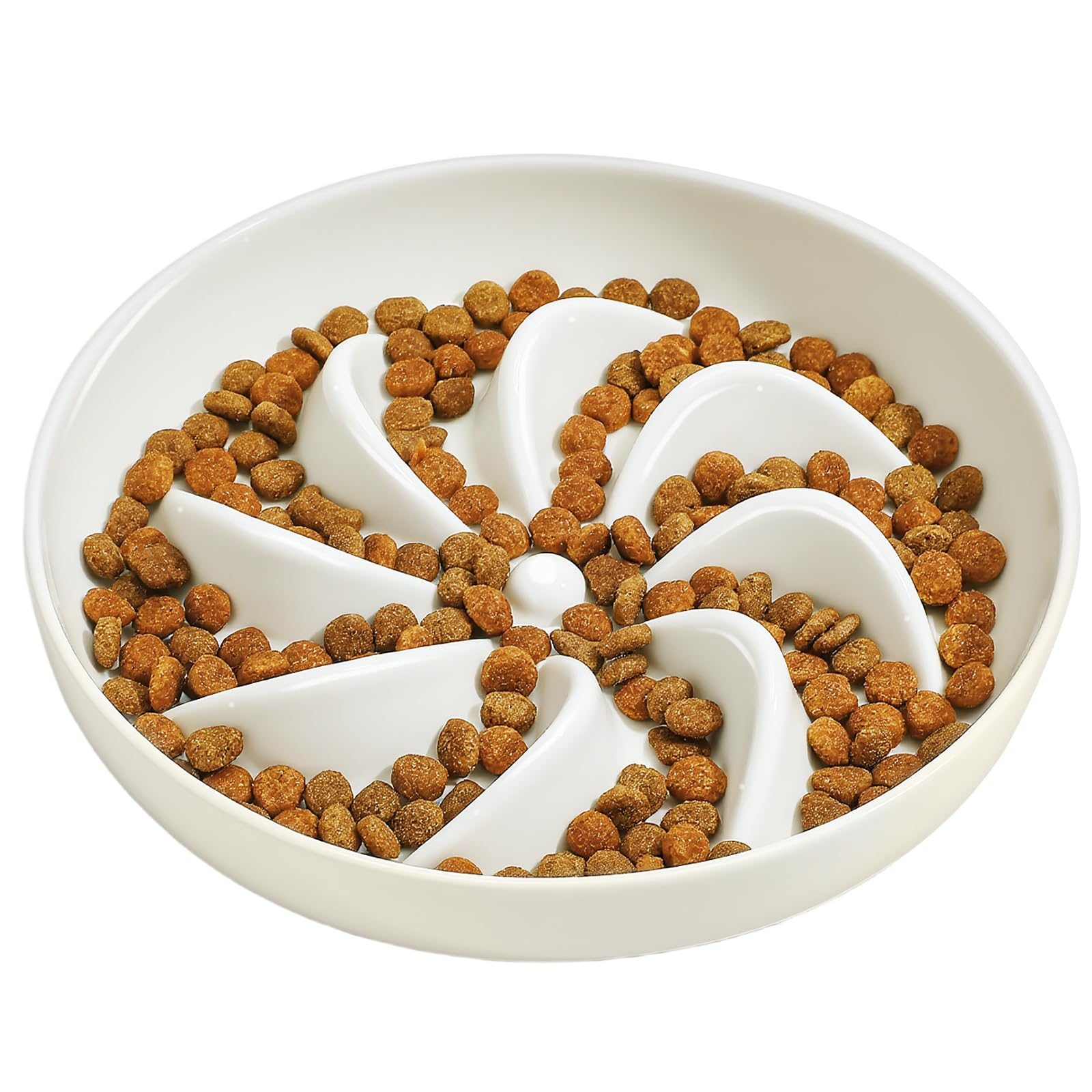 PETTOM Slow Feeder Cat Bowl Ceramic, Upgrade- Raised Rim Spill Proof Slow Eating Cat Bowl for Wet Food/Dry Food, Cats Slow Feeder Anti Vomiting — image 1
