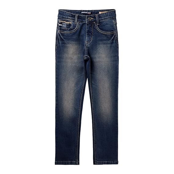 Crimsoune Club Boys Navy Blue Solid Slim Fit Jeans