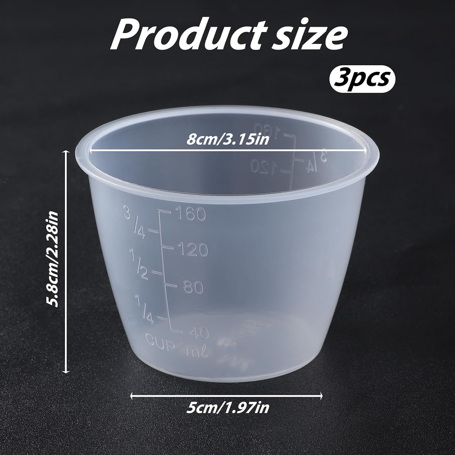 3/4Cup Measuring Cup, 3 PCS Plastic Transparent Rice Measuring Cup 160ml Rice-Cooker Cups Double Scale Small Laundry Measurings Rices Cups Replacement for Cooking,Dog Cat Food Measurings