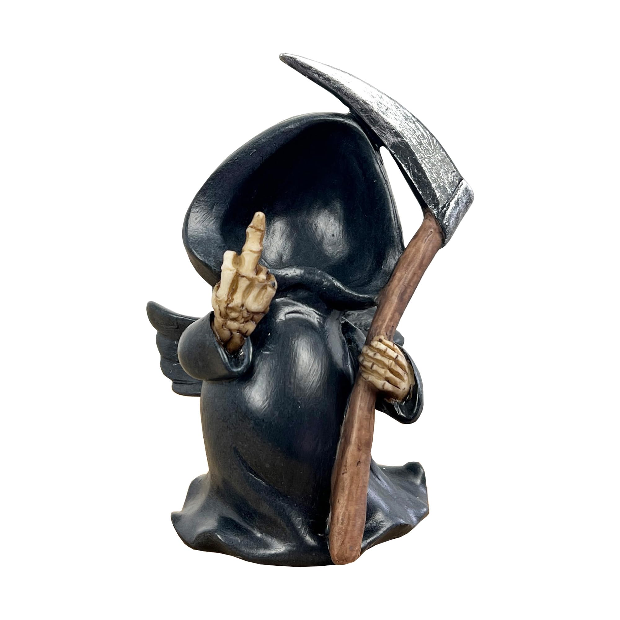 Alfie Francis 14cm Tall Swearing Middle Finger Up Yours F'You Grim Reaper Figurine Ornament - Resin