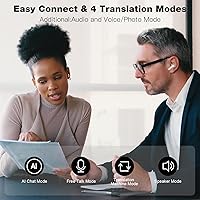 Vista 5 de IAMJOY Auriculares de Traducción de Idiomas, Dispositivo Traductor Bidireccional de 163 Idiomas y Acentos Integrado con 6 Micrófonos, Auriculares