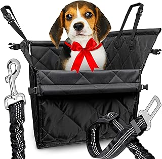 Retoo Dog Car Seat Extra Sturdy, Reinforced Walls and Mounting Straps, Dog Car Seat with Bag, Dog Seat for Small to Medium Animals, Pet Car Seat 60 x 50 x 53 cm, Black product image