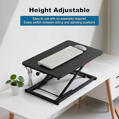 Miniatura 2 de Convertidor de escritorio de pie ajustable en altura, elevador de teclado para elevador de escritorio de pie, soporte de teclado de computadora para