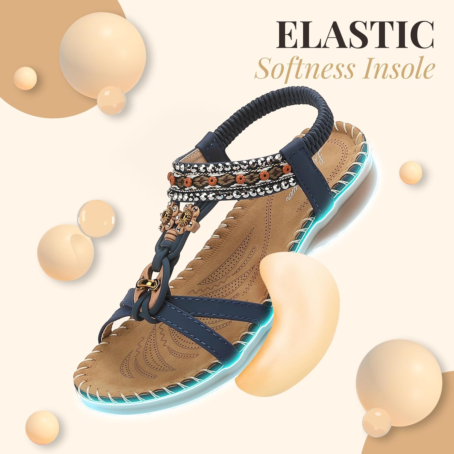 Littleplum Womens Sandals Arch Support Summer Beach Sandals Comfort Walking Shoes Bohemian Flip Flops Sandals for Women - Image 7