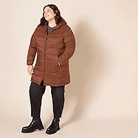 Vista 8 de Tienda Essentials - Abrigo acolchado, ligero y resistente al agua con capucha para mujer, disponible en talla extragrande