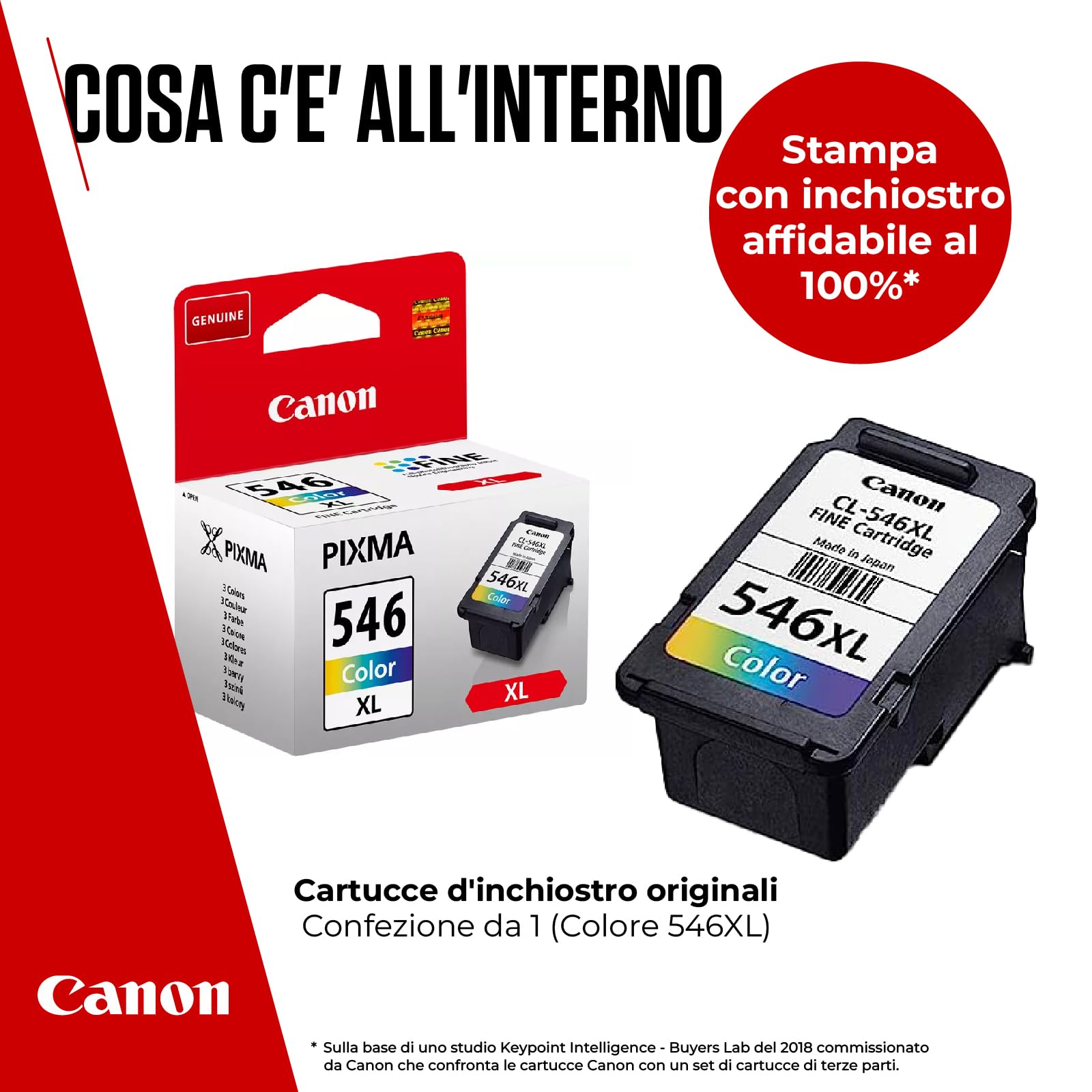 Canon Ink - CL-546XL Cartuccia d'inchiostro originale a colori a resa elevata per stampanti C/M/Y - Stampa fino a 300 pagine A4 (1 cartuccia)