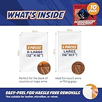 Vista 11 de Paquete de 18 hojas de cinta protectora de muebles para arañazos de gatos, entrenamiento adhesivo de doble cara (8 XL, 8 grandes, 2 medianos)