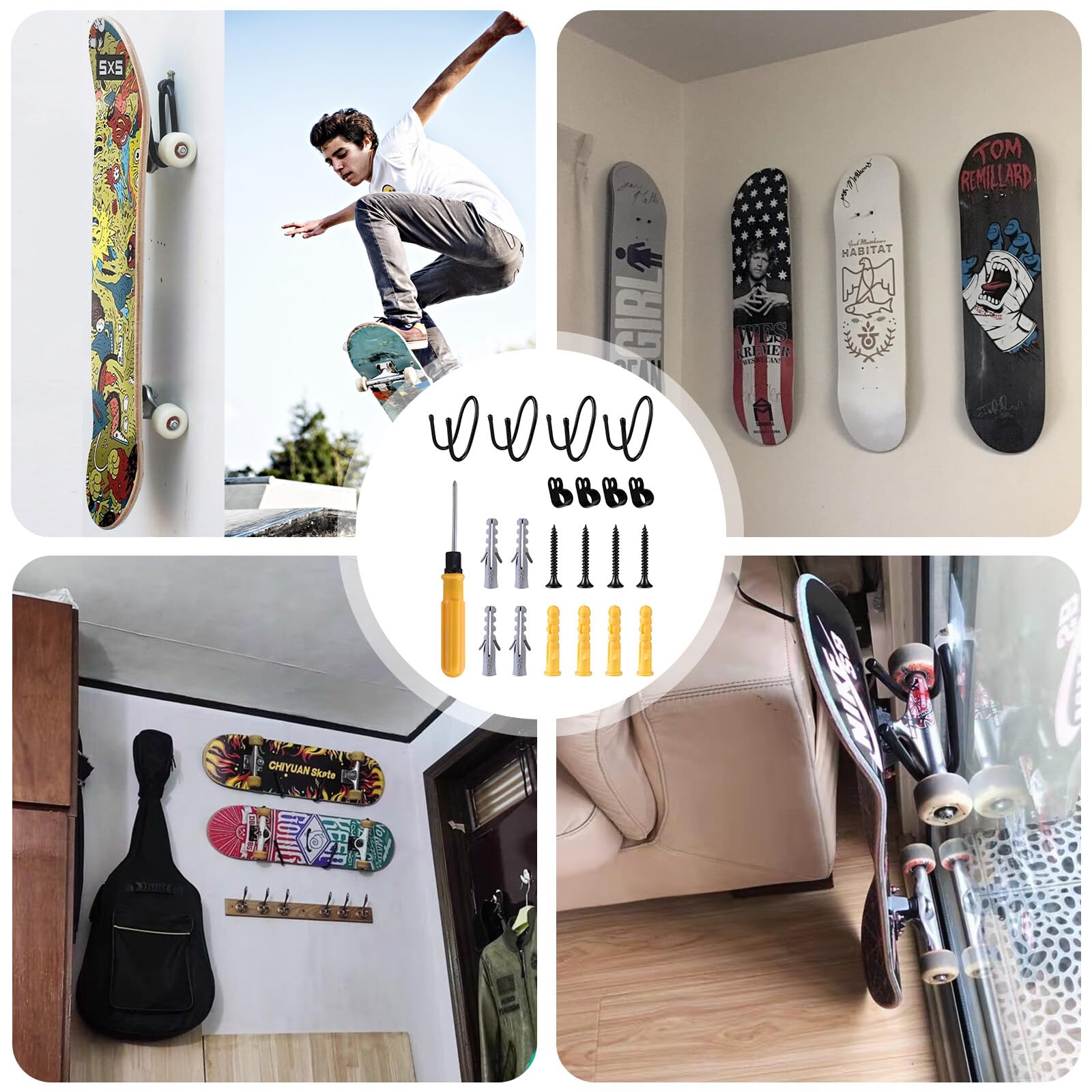 Supporto Parete Per Skateboard E Longboard – In Alluminio, Stabile E Compatto