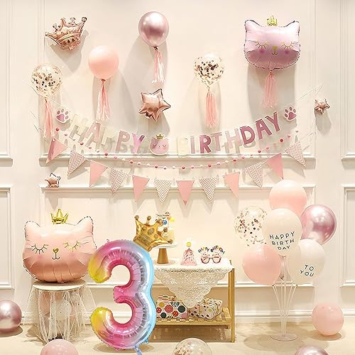 Miniatura 10 de Globo de 40 pulgadas con degradado arcoíris número 6 y corona pequeña para decoraciones de fiesta de cumpleaños de 6 años, decoraciones de globos de