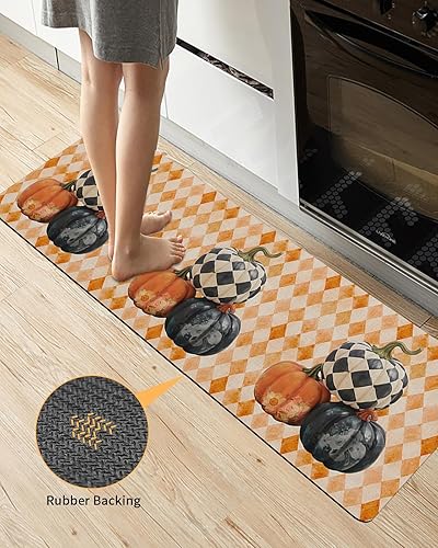 Miniatura 4 de Tapete de baño con diseño de flores de calabazas, antideslizante, de secado rápido y absorbente, de tierra de diatomeas, para fregadero de cocina,