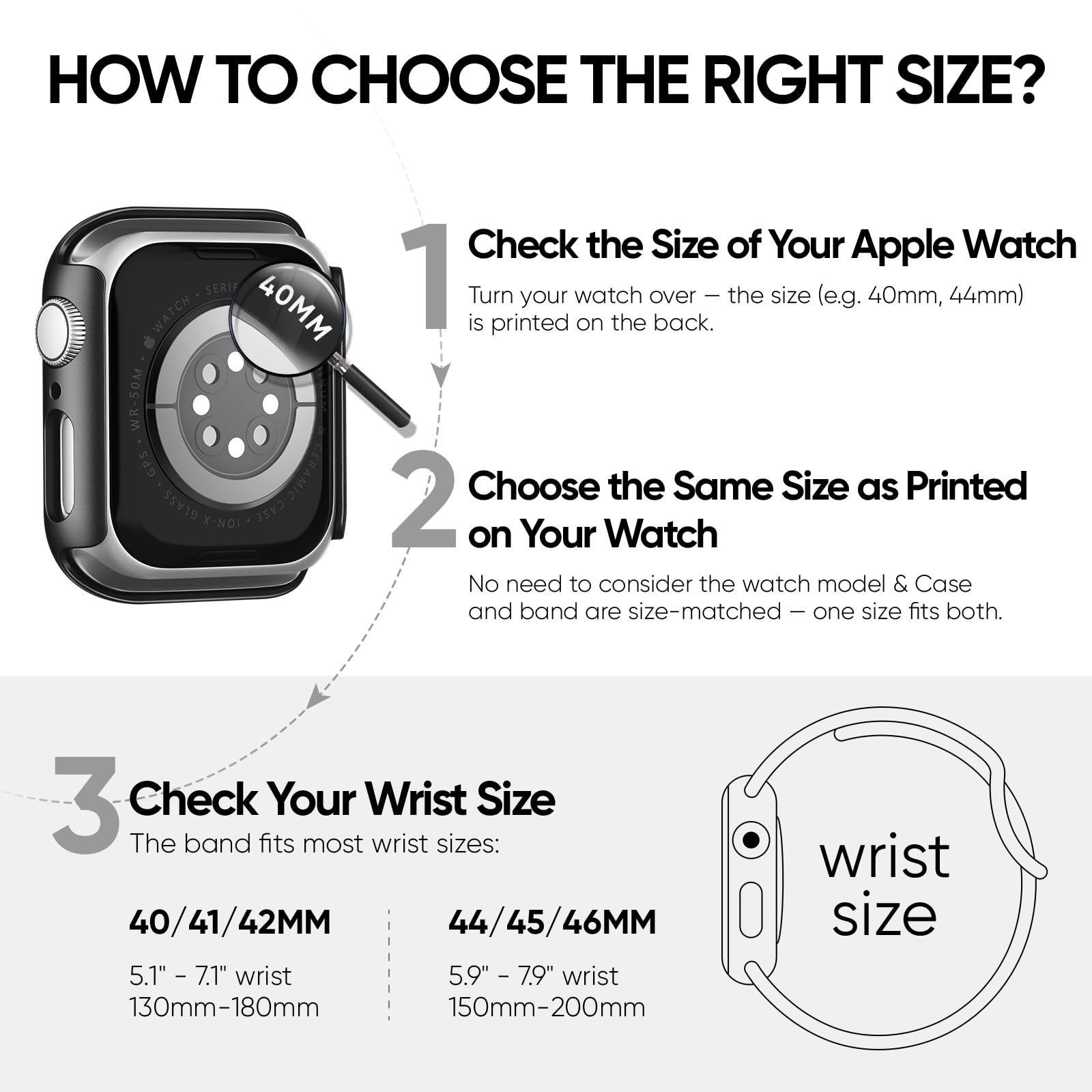 Joehwerr Cinturino 3 in 1 per Apple Watch da 40 mm, 41 mm, 44 mm, 45 mm, con custodia e pellicola protettiva, cinturino sportivo in silicone e custodia protettiva con vetro temperato 9H, per iWatch