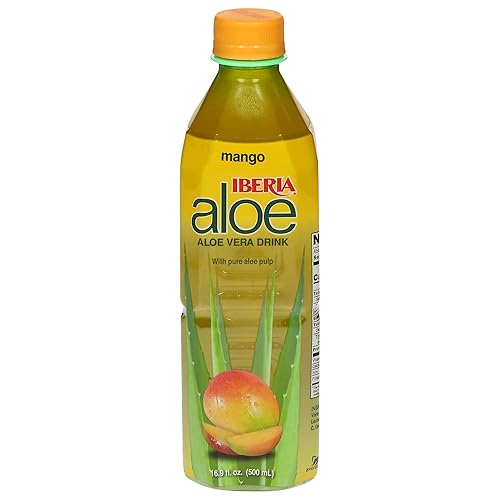 Miniatura 4 de Iberia Bebida de aloe vera con pulpa de aloe pura, mango, 16.9 onzas líquidas (paquete de 8)