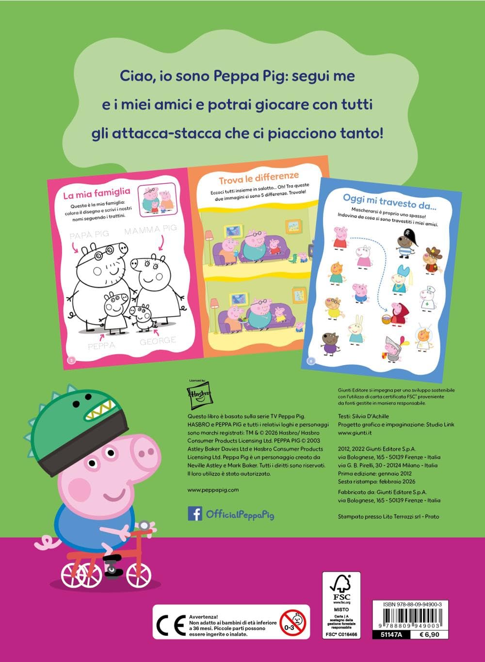 Peppa Pig Attacca-Stacca Con Adesivi Ediz. a Colori