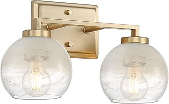 Elliott 2-Light Vanity Light in Brushed Champagne Bronze with Alabaster Shade