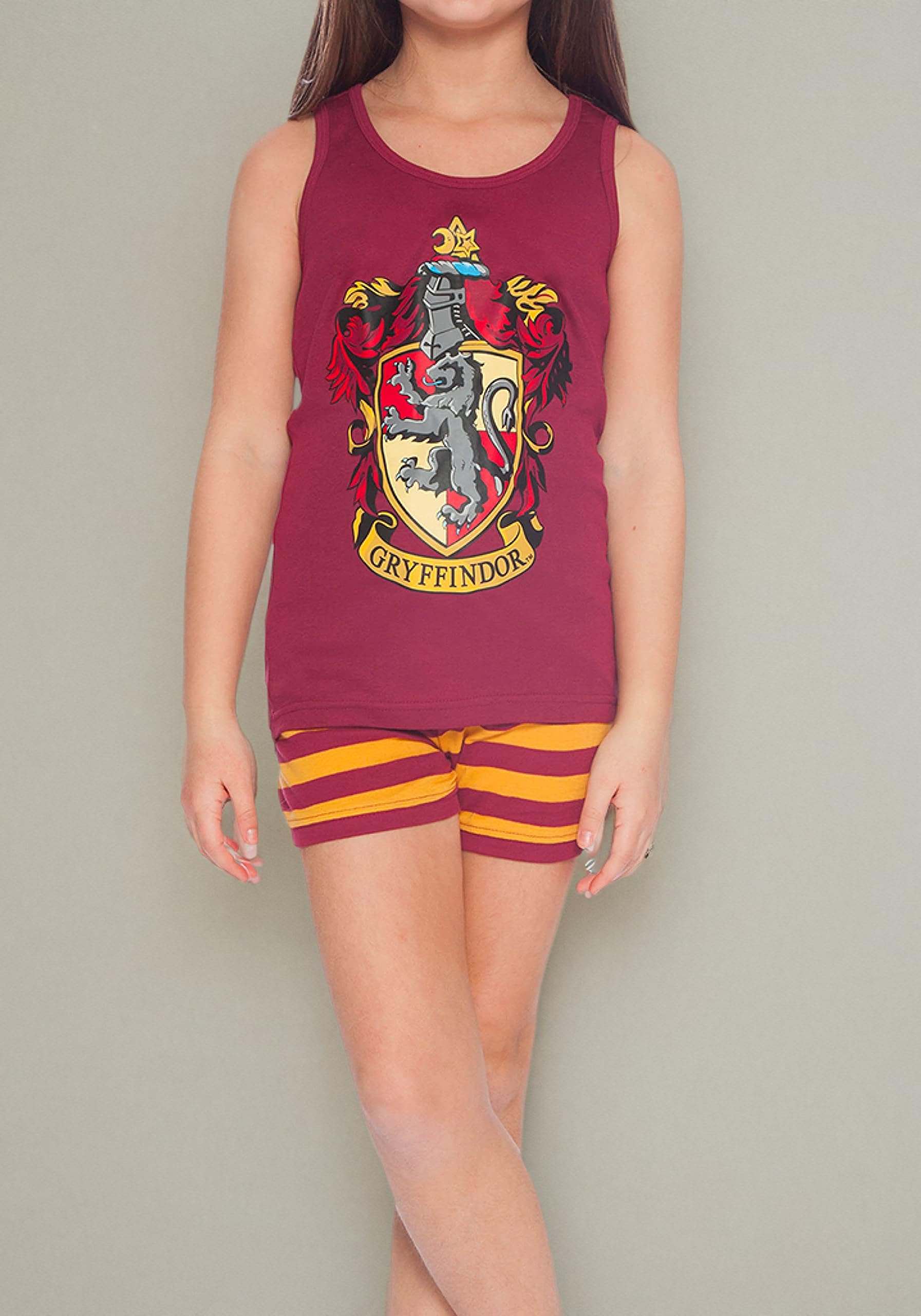 Harry Potter Girls Gryffindor House Crest Tank Top and Short Pajama 2pc Set