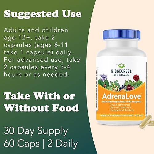 Miniatura 4 de RidgeCrest Herbals Adrenal Fatigue Fighter, Adaptógeno Stress Support, 60 cápsulas veganas