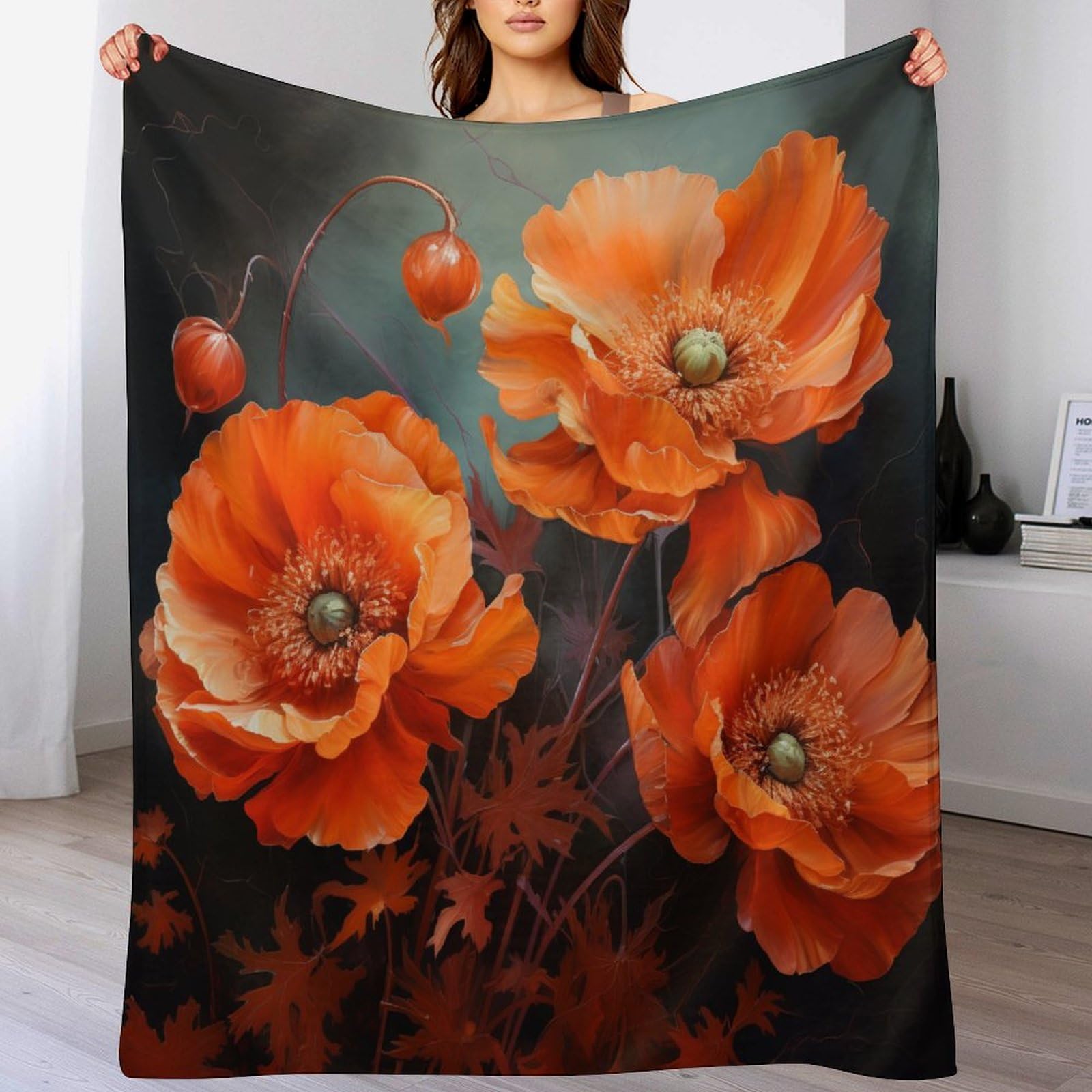 Manta gruesa de flores texturizada en relieve para cama y salon