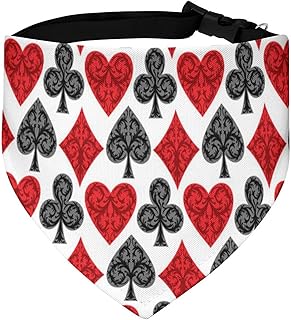 Playing Card Poker Dog Bandanas Triangle Dog Bibs Cute Pet Scarf Adjustable Kerchief