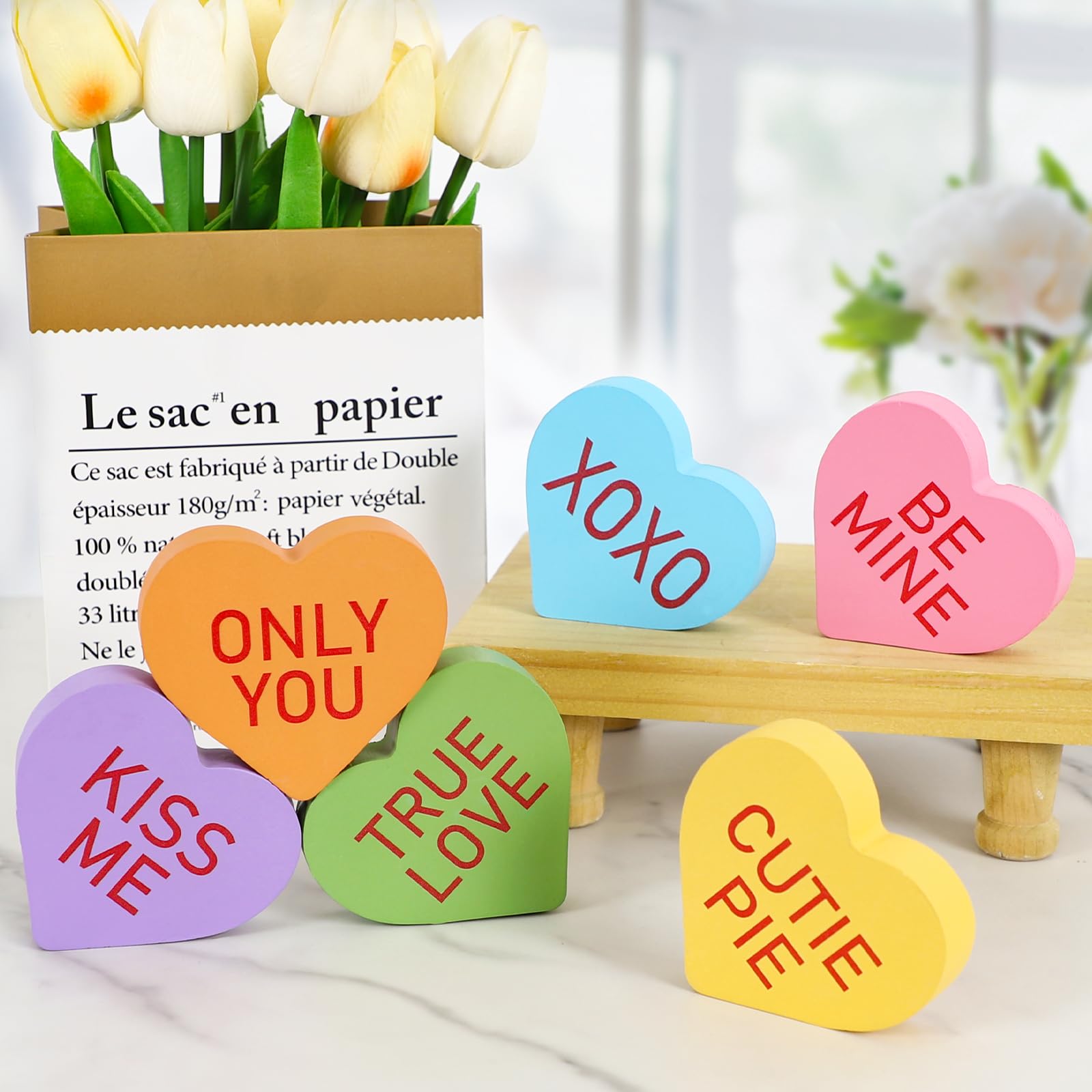 Amazon.com: DAZONGE Valentines Day Decor - 6PCS Double-sided
