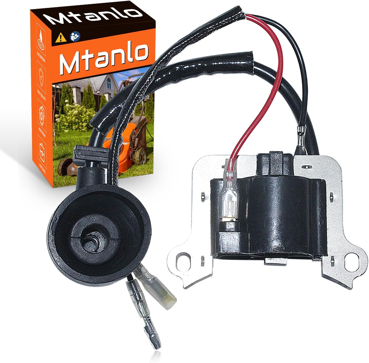 Ignition Coil Fit 40-5 43cc 44-5 49cc 52CC CG430 CG520 Trimmer Brush Cutter, Ignition Coil w/Wire.