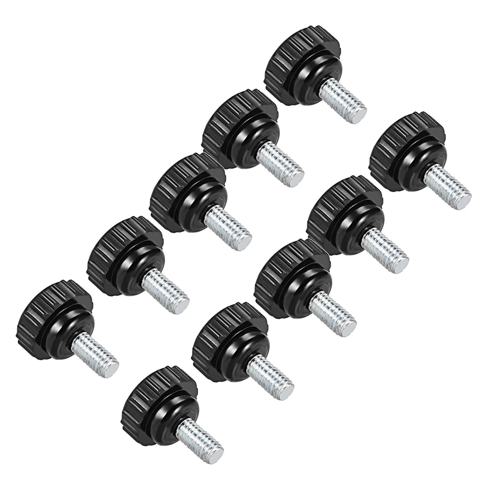 CoCud Knurled Clamping Knobs, M6 x 10mm Male Thread 21mm Head, Thermoset Plastic Thumb Screw Grip Bolt Knobs Black