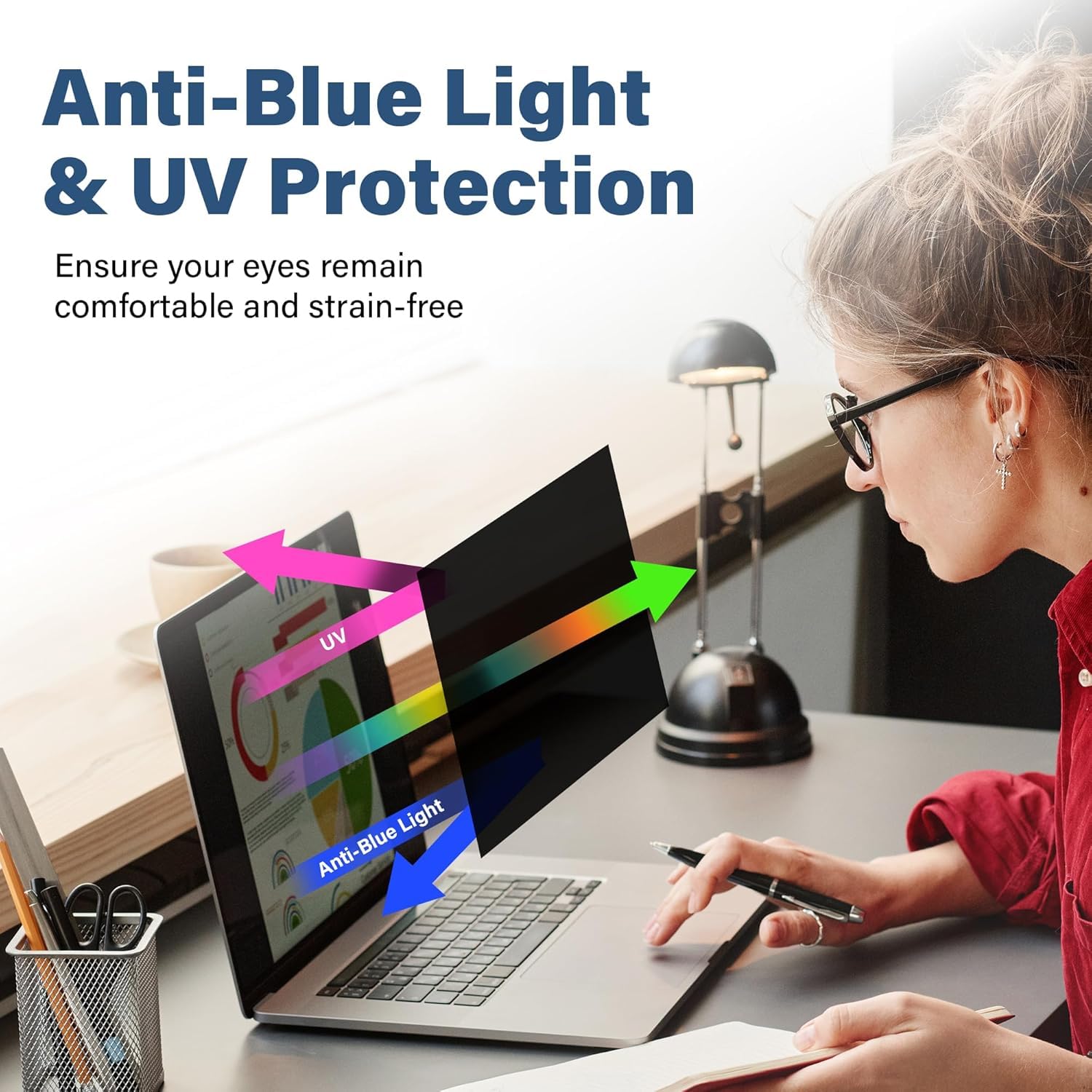 SenseAGE Filtre de Confidentialité Magnétique Premium pour MacBook Air 13,3 Pouces (2018-2020 M1/M2), écran Confidentialité Anti-Espion, Lumière Bleu, Film de Protection Amovible pour MacBook Air 13"