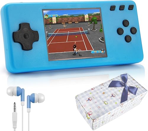Consola de juegos portátil, consola de videojuegos portátil con 300 juegos retro, pantalla HD de 3.2 pulgadas, batería recargable, auriculares